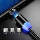 Cabo Magnético 3 em 1 para iPhone, Micro USB e Tipo-C