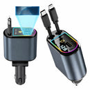 ReVolt™  4 em 1 – Carregador Retrátil 120W Ultra Rápido para Carro (iOS & Android)